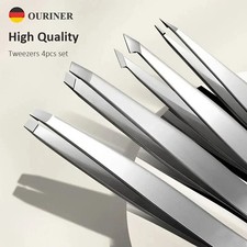 4 Pcs Stainless Steel Eyebrow Tweezers Set for Facial Hair Inward Growing Hair Tweezers price