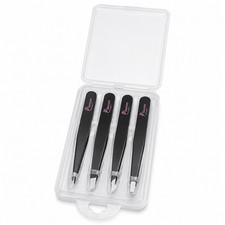 4PCS Precision Tweezers Set Stainless Steel Eyebrow Hair Removal Grooming Tools Tweezers price