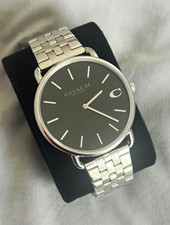 Coach Men’s Quartz Wristwatch Black Dial Silver Stainless Bracelet Wristwatches price