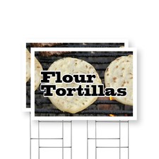 Flour Tortillas Yard Sign Freshly Made, Authentic Mexican Food, Grocery Display Food price