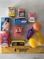 Lot 9 VTG Mini Toy Or Doll Food, Grocery Items Sunmaid, Glad, Dominos, Lux Food price