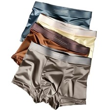 4PCS Men's Ice Silk Underwear Breathable Boxer Shorts Seamless Satin Soft Briefs Men's Briefs price