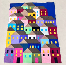 Handmade The Houses on the Hill Baby Quilt Top 47x47" Pieced~ BABY/BED/Wall Dec Baby Bed price