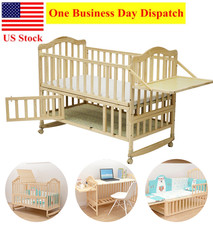 3-in-1 Wooden Baby Compact Adjustable Kid's Bed With Mattress 47" x 25" x 36" Baby Bed price