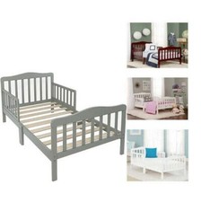 Toddler Bed for Kids Toddler Size Bed Wood W/ Safety Guardrails Baby Furniture Baby Bed price