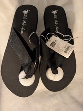 U.S. Polo Assn. Pair of Black Slippers and Flip Flop Sandals Size 8 Brand New Men's Slippers and Sandals price