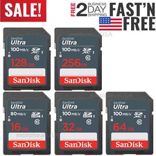 SanDisk SD Ultra 100MB/s 32GB 64GB 128GB 100MBs SDHC SDXC C10 Card LOT Memory Cards price