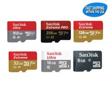 Sandisk Micro SD Card 64GB 128GB 256GB 512GB Extreme Pro Ultra Memory Cards lot Memory Cards price