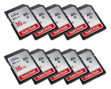 LOT 10x SanDisk Ultra 16GB 80MB/s SD SDHC SDSDUNB Camera Card 10 x 16 GB Memory Cards price