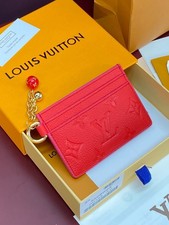 Louis Charms Card Holder Scarlet Red Empreinte New Women's Card Holder price