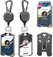 Badge Holder Retractable Clip Heavy Duty Carabiner Badge Reel Keychain with Lany Women's Card Holder price