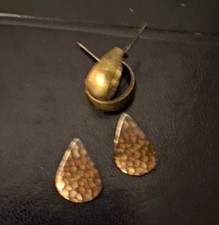 2 Pair Gold Tone Textured Teardrop Stud Earrings Butterfly Closure No Stone Gold Earrings price