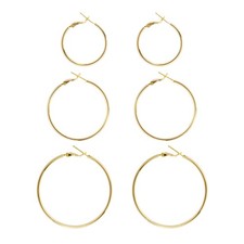 Big Gold Hoop Earrings for Hypoallergenic 925 Sterling Silver Post Thin Loop ... Gold Earrings price