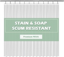 EHZNZIE Crystal Clear Shower Curtain Liner 72x72, PEVA Waterproof Bath Curtain Shower / Bathroom Curtain price
