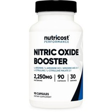 Nutricost Nitric Oxide Booster (2250mg) 90 Capsules - Gluten Free, Non-GMO, 750m Strength and Performance Products price