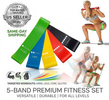 Resistance Bands Loop Set of 5 Exercise Workout CrossFit Fitness Yoga Booty Band Resistance Band price