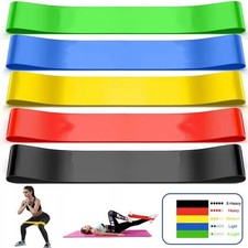 Resistance Bands Loop Set of 5 Exercise Workout CrossFit Fitness Yoga Booty Band Resistance Band price