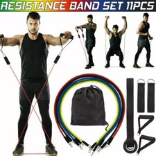 11 PCS Resistance Band Set Yoga Pilates Abs Exercise Fitness Tube Workout Bands Resistance Band price