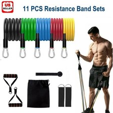 11 PC Resistance Bands Set Pull Rope Gym Home Fitness Workout Crossfit YogaTube Resistance Band price