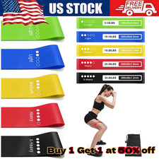 Resistance Bands Loop Set of 5 Exercise Workout CrossFit Fitness Yoga Booty Band Resistance Band price