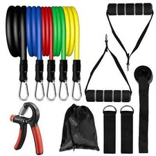 12 PCS Resistance Band Set Yoga Pilates Abs Exercise Fitness Tube Workout Bands Resistance Band price