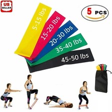 Resistance Bands Loop Set of 5 Exercise Workout CrossFit Fitness Yoga Booty Band Resistance Band price