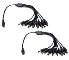 DC Power Splitter Cable 8 Way Black 2-Pack Security Camera Accessories 12V Security Camera Accessories price