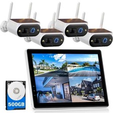 2K Solar Battery Powered Wireless Security Camera CCTV System W/10" Monitor NVR Security Camera Accessories price