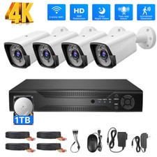 Upgraded 4K 4CH DVR Security Camera System Kit Outdoor CCTV with Hard Drive 1TB Security Camera Accessories price