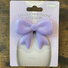 NWT! Viral Purple Silicone Headphone Accessory Bow, Universal Compatible, 2 Pack Headphone Accessory price