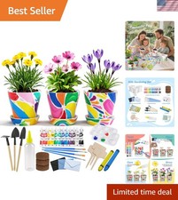 Kids Gardening Set Paint and Plant Flower Gardening Kit with 3 Pots, Kids Gar... Garden Supplies price