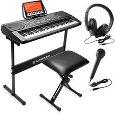 61 Key Electronic Keyboard Piano w/ Stand, Bench & Headphones, Set for Beginners Keyboard Instruments price