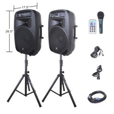 PRORECK PARTY 15 2000W 15" Powered DJ PA Speaker System Bluetooth/USB/SD/LED Powered Speaker price