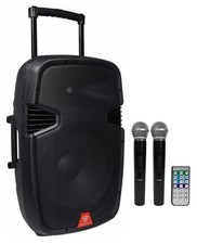 Rockville RAM15BT 15" Rechargeable Powered 800W PA DJ Speaker, 2 Mics, Bluetooth Powered Speaker price