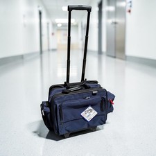 Hopkins Medical Products Rolling Med Bag Navy Blue 532185 Nursing Travel Case Medical Products price