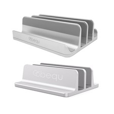 BEQU 2/4/Combo Slots Vertical Laptop Stand/Holder, Heavy Duty Aluminum (Silver) Laptop Stand price