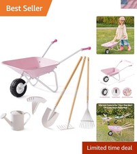 Kids Wheelbarrow with Gardening Set – Metal Wheelbarrow Toddler Outdoor Play ... Outdoor & Garden Toys price