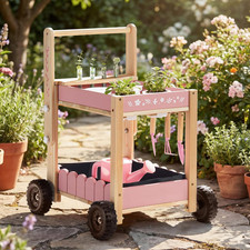 Kids Gardening Tools with Cart Wheelbarrow - Wooden Outdoor Garden Toys Set with Outdoor & Garden Toys price