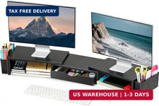 Spacrea Metal Desk Organizers and Accessories, Dual Monitor Stand Riser with Dra Monitor Accessories price