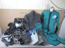Diving Gear Lot Wet Suit Goggles Flippers Aqua-lung Diver Knife Tank Holder Diving Gear price