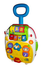 HTF Vtg V-Tech Toy Roll and Learn Activity Suitcase - Rare! missing Shirt & Sock Tech Toy price