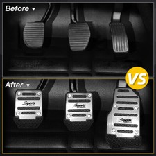 3 Piece Universal Car Non-Slip Manual Gas Brake Foot Pedal Pad Cover Set Silver Pedal Set price