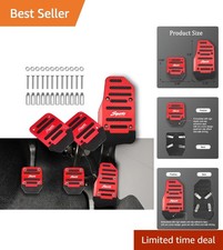 Durable 3-Piece Aluminum Pedal Kit - Stylish Non-Slip Red for All Vehicles Pedal Set price