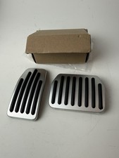 2PCS Car Brake & Gas Pedal Cover Set Automatic Transmission Silver/Black Plastic Pedal Set price