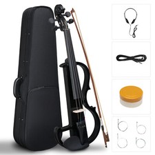 Full Size 4/4 Electric Silent Violin with Case Bow Rosin Headphone String Instruments price