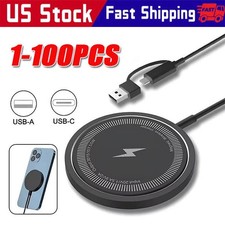 15W Magnetic Fast Wireless Charger Pad For SamsungS24 Ultra iPhone 16 15 Pro LOT Tablet Charger price