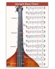 QMG Upright Bass Fingering Chart with Color-Coded Notes, Double Bass Chart 11x17 Bass Guitar price