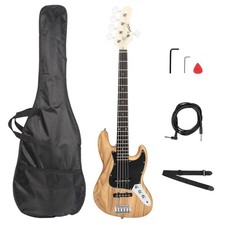 New Glarry Gjazz Electric 5 String Bass Guitar Burlywood 20 Frets W/Bag Bass Guitar price
