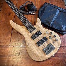 Natural 5-String Electric Bass Guitar with H-H Pickups, 24-Fret Laurel Fretboard Bass Guitar price