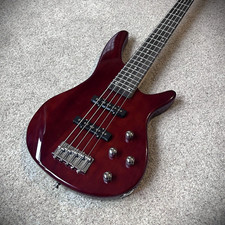 5 String Electric Bass Guitar with 24 Frets, Trans Red Clay Finish, with Gig Bag Bass Guitar price